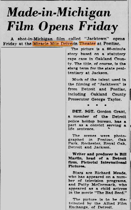 Miracle Mile Drive-In Theatre - Jacktown Movie Annoucement Jul 17 1962 (newer photo)